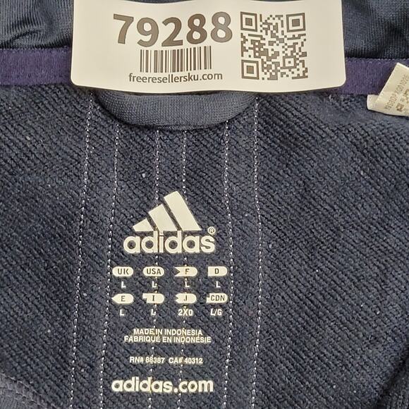 ADIDAS Quarter Zip Track Jacket Large 22x28 Blue Yellow - Picture 7 of 16